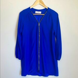 Amanda Uprichard Blue Zippered Tunic Dress